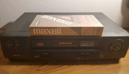 Samsung VR8060 VCR Tested Working No Remote &amp; Sealed Maxell VHS Tape  - $44.54