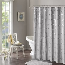 Intelligent Design Khloe Geometric Metallic Printed Shower Curtain - $28.00
