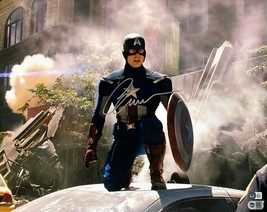 Chris Evans Signed 16x20 Captain America Kneel Photo BAS LOA - $581.99