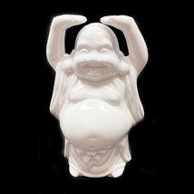Hatai Happy Buddha White Ceramic Statue Raised Arms 6.5” New  1960&#39;s Vin... - $479.71 MXN