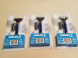 Set of Three (3) Gillette3 Aqua-Grip Handle Mens Razor #99698310 (New) - £11.55 GBP