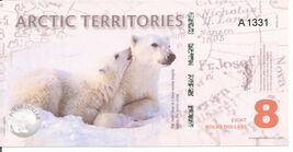 Arctic Territories, $8 2011 Polymer, UNC. Polar Bear # 10 - $3.95