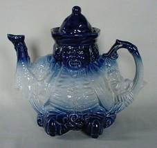 Vintage Cobalt Blue Parliament Judge Gentleman Teapot Tea Pot - £51.95 GBP