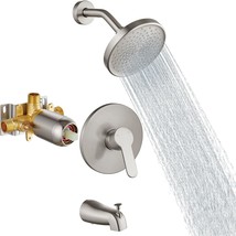 Aolemi 6 Inch Brushed Nickel Shower Trim Kit Wall Mount Shower Tub Faucet Set - £83.11 GBP