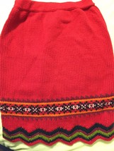 Hanna Andersson Christmas Knit Sweater Skirt 100% Combed Cotton Red 110 5T - £12.97 GBP