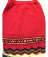 Hanna Andersson Christmas Knit Sweater Skirt 100% Combed Cotton Red 110 5T - $316.05 MXN