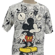 VTG Velvasheen Mickey Mouse All Over Print Newspaper Comic Shirt Size XL... - £178.04 GBP