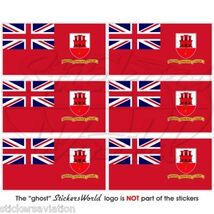 GIBRALTAR Civil Ensign Flag, Maritime Service Red Ensign 40mm Stickers-D... - $6.44