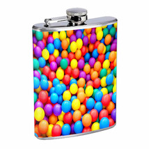 Colorful Balls Em1 Flask 8oz Stainless Steel Hip Drinking Whiskey - £11.63 GBP