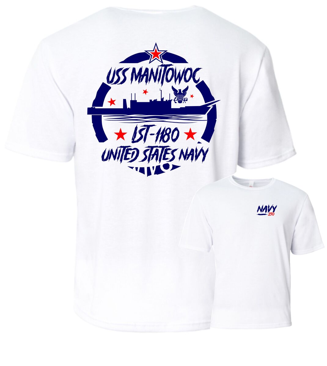USS MANITOWOC LST-1180  Performance T-Shirt.  US NAVY - $22.95+