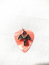 Icarus In Flight On Pastel Pink Guitar Pick Double Pendant Adj Necklace - £5.58 GBP