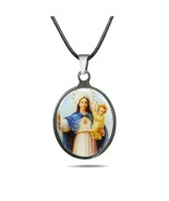 VIRGIN MARY NECKLACE Stainless Pendant Catholic Saint Our Lady of Mount ... - £6.31 GBP