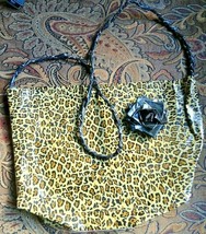 Cheetah duct tape purse bag black rose flower - $10.00