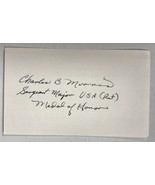 Charles B. Morris (d. 1996) Signed Autographed 3x5 Index Card - Medal of... - £19.54 GBP