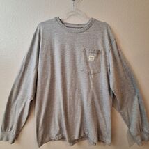 Eddie Bauer Workwear Shirt Mens L Gray Heathered Pocket Long Sleeve Crew... - $12.49