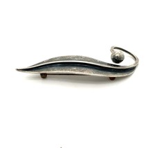 Vintage Sign Sterling Delfino Taxco Mexico Retro Modernist Abstract Leaf Brooch - £51.75 GBP