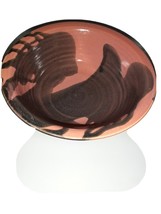 Julie Keeper Signed Handmade Bowl Peach and Brown - $20.00