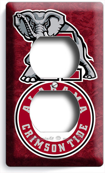 ALABAMA CRIMSON TIDE FOOTBALL TEAM DOPLEX OUTLET WALL PLATE BEDROOM HOME DECOR