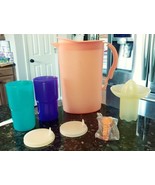 Vtg Tupperware 3333 3521 2412 1552 Juicers Peach Pitcher Tumblers Kids - $415.48 MXN