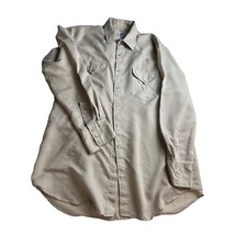 Vintage Miller Western Wear Men Shirt Pearl Snap Beige 17-35 XL - £11.85 GBP