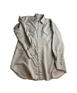 Vintage Miller Western Wear Men Shirt Pearl Snap Beige 17-35 XL - £11.83 GBP