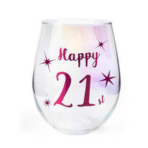 Aurora Stemless Wine Glass - Happy 21st - £29.90 GBP