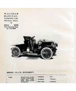 1908 Waltham Model DLR Runabout Print Catalog Advertisement Automobilia ... - €25,75 EUR