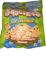 Squashies Drumchick Orange &amp; Pineapple Flavor Foam Candy 120g Peg Bag - £6.51 GBP+