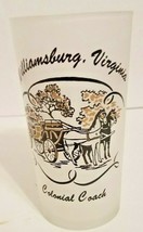 Vintage Hazel Atlas Williamsburg Virginia Colonial Coach Frosted Souvenir Glass - £6.97 GBP