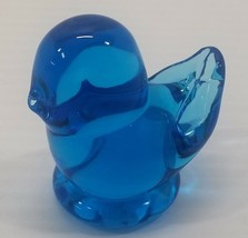 AG) Mini Happy Little Bluebird Titan Art Blown Glass Bird Figurine 2&quot; Tall - £15.77 GBP