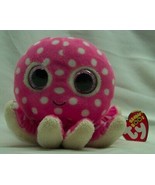 TY Beanie Boos BIG EYED OLLIE THE PINK OCTOPUS 4&quot; Plush STUFFED ANIMAL T... - £11.61 GBP