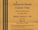 Hallowe&#39;en Harvest Costume Party Invitation 1930 Illinois Athletic Club ... - $37.62