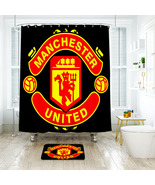 Manchester United FC 2 Shower Curtain Bath Mat Bathroom Waterproof Decorative - $22.99 - $34.99