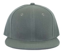 Dark Gray Solid Snapback Hat Baseball Cap Flat Brim Adjustable Rear Plain - $29.99