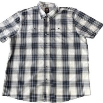Wrangler Shirt Men&#39;s 2XL Blue Plaid Regular Fit Short Sleeve Button Up C... - $11.86