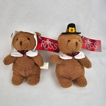 Vintage Russ Love Pet Harvest Time Teddies Teddy Bear Brown Beanbag Thanksgiving - £38.78 GBP
