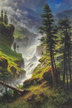Rocky Mountain Waterfall by Albert Bierstadt as Giclee Art Print + Ships Free - £30.68 GBP+