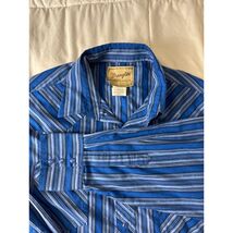 Wrangler Western Snap Shirt Men’s XL Blue Striped Pearl Snap Cowboy - $641.11 MXN