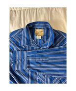 Wrangler Western Snap Shirt Men’s XL Blue Striped Pearl Snap Cowboy - $48.76 CAD