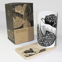 SYNC - [Peony] Graphic Mug / Wood Coaster - No Handle (4.4 inch height) - £15.60 GBP