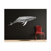 Humpback Whale Wall Decal - Pen and Ink Style - 48&quot; wide x 16&quot; tall - £30.02 GBP