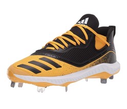 Adidas Men&#39;s Icon V Bounce Metal Pitcher Baseball Cleats Black Yellow # 14 NEW! - £56.68 GBP
