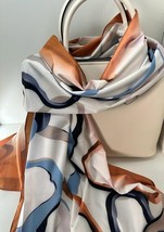Scarf ,Shawl Geometric Crepe Fabric colorfull NON-SLİP 74*32 İnc Made İn Türkiye - £18.36 GBP
