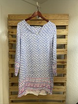 Vineyard Vines Coral Trim Batik Printed Preppy Swim Coverup Dress Size S... - $14.85