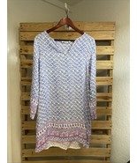 Vineyard Vines Coral Trim Batik Printed Preppy Swim Coverup Dress Size S... - $14.85