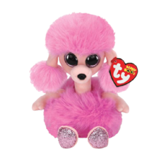 Ty Beanie Boo Camilla the Pink Poodle Plush Toy Fluffy Dog Glitter Eyes ... - $11.87