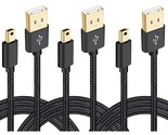 Mini Usb Cable Braided,3-Pack 3Ft Usb 2.0 Type A To Mini B Cable Chargin... - £13.56 GBP