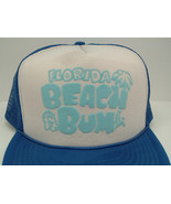 Vintage mesh  blue snapback trucker hat Florida beach bum graphics front... - $19.75