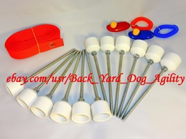 12 Weave Pole pegs with 24" Spacer & 2 Obedience Clickers Dog Agility Equipment - $26.99