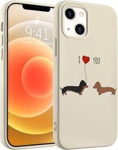 Couple Dog Phone Case for 13 White Animal Liquid Silicone Dachshund Dog Pattern  - £27.01 GBP